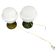 Pair Czech 1970s Milk Glass and Green Ceramic Table Lamps