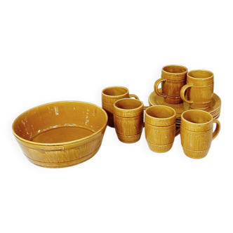 Sauerkraut tableware GIEN France - 6 mugs - 6 plates - 1 large dish (13 pieces)