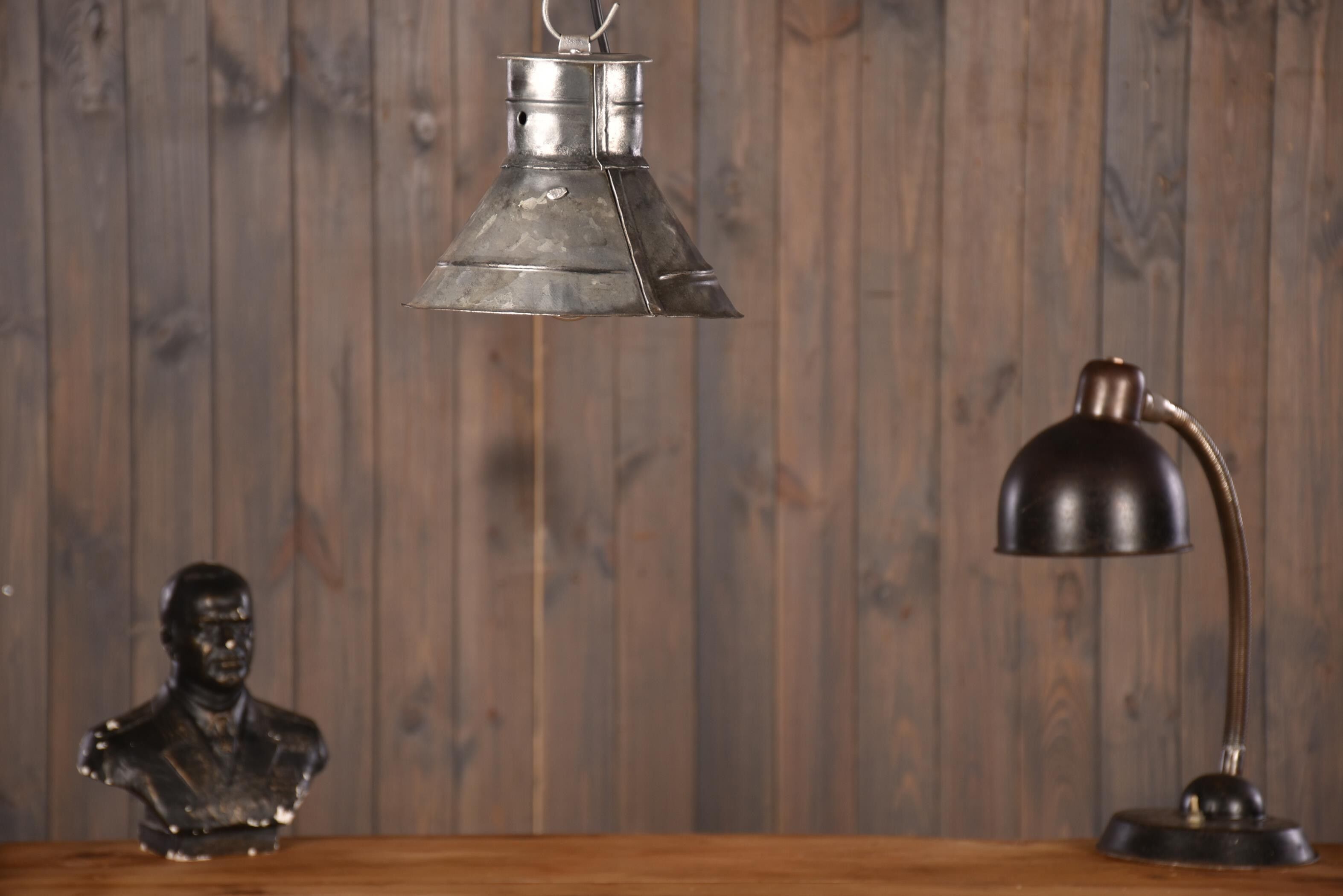Industrial zinc pendant lamp brocante light