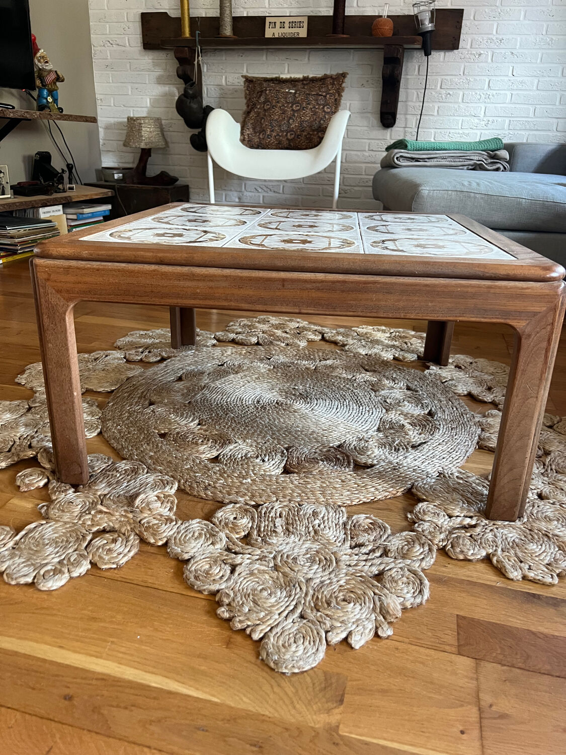 Vintage G-plan ceramic and teak table