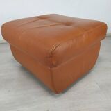 Pouf cuir vintage