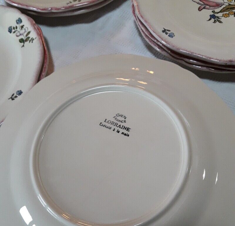 Set of 13 plates Gien earthenware 25cm