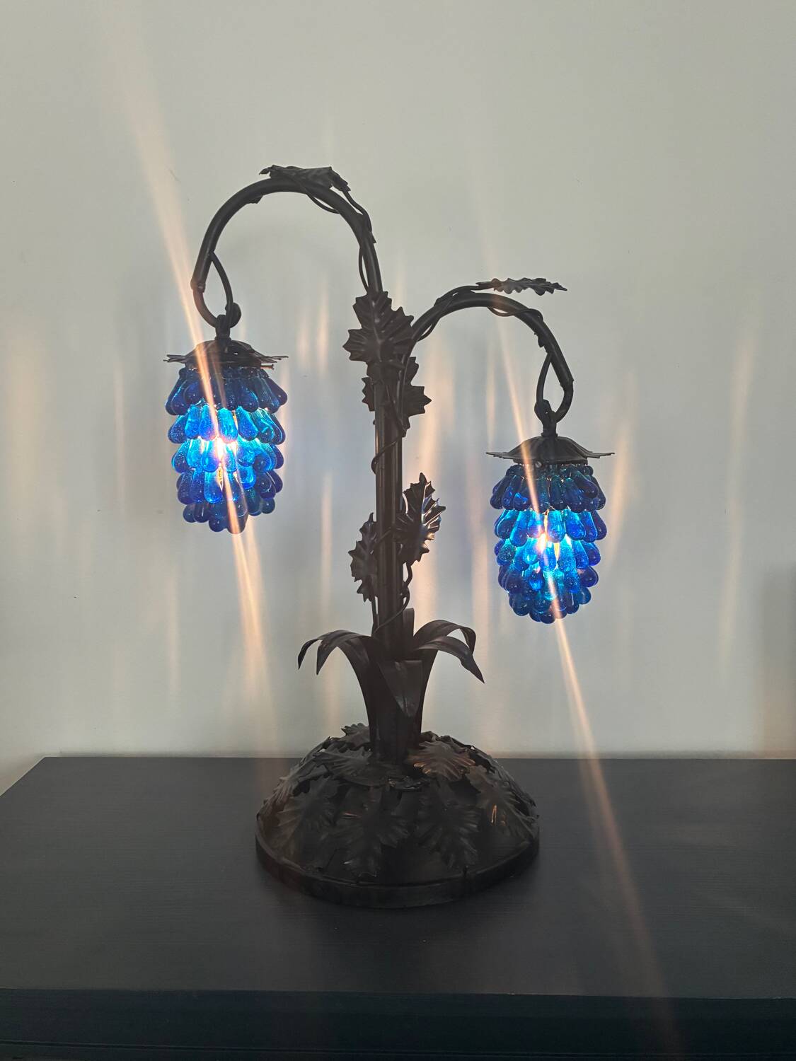 Large Murano table lamp, bunch of grapes