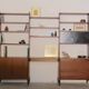 Large Scandinavian wall system in teak with integrated desk – vintage from the 1970s.