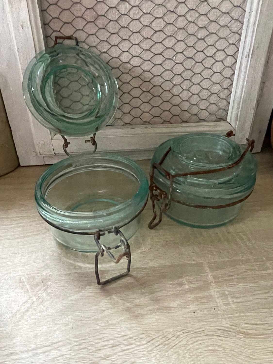 Lot de Bocaux anciens en verre