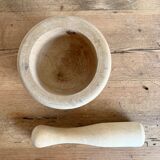 Wooden mortar and pestle