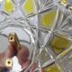 Candy dish, sugar bowl in transparent faceted glass