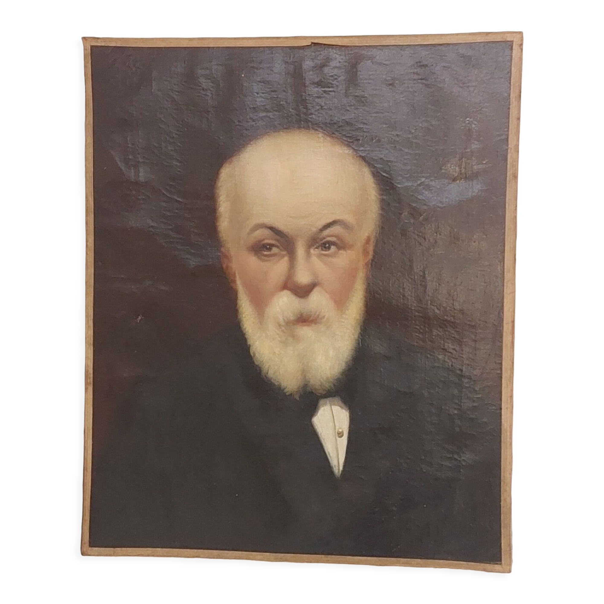 Portrait bearded man XlX the childcare sign