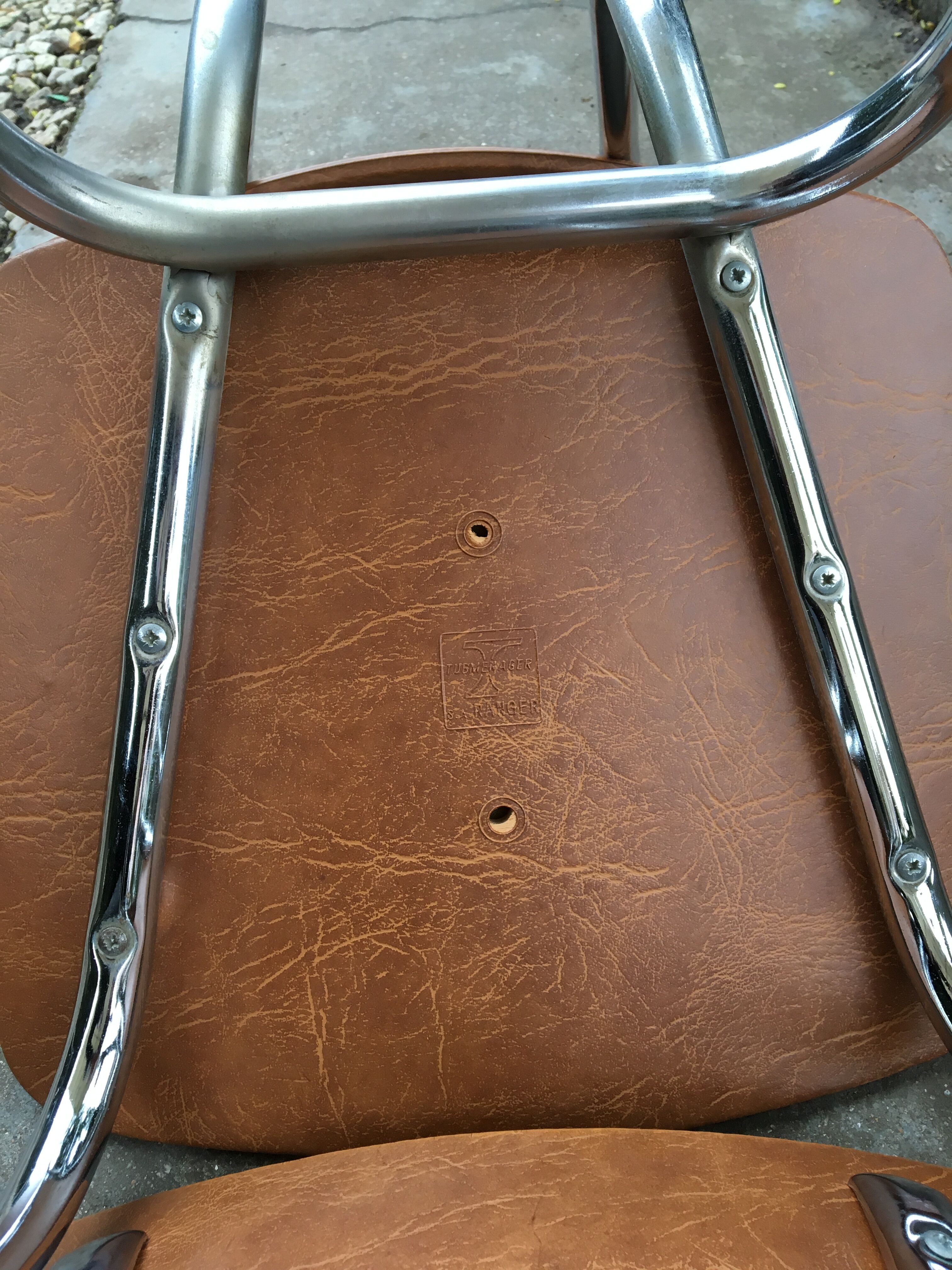 Vintage chrome and leatherette chairs