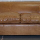 Victorian style vintage leather spring sofa
