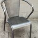 set of 4 graphite metal armchairs