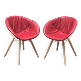 Pair of Gliss Wood 904 armchairs, Pedrali