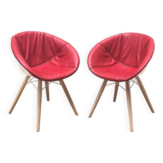 Paire de fauteuils Gliss Wood 904, Pedrali