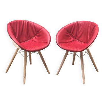 Pair of Gliss Wood 904 armchairs, Pedrali