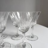 Set of 7 chiseled crystal glasses