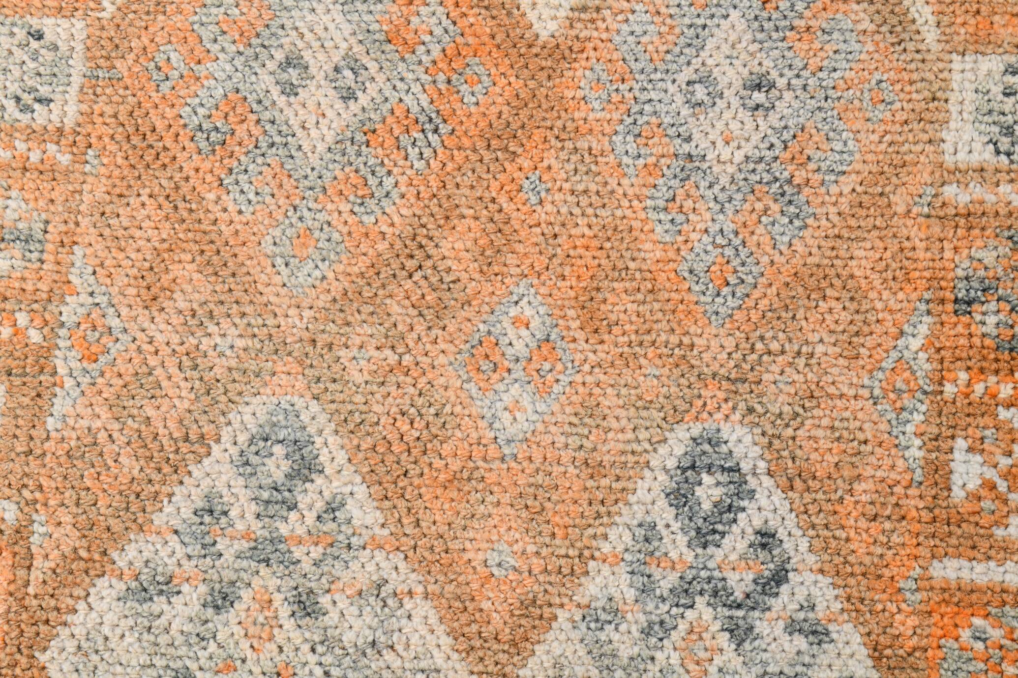 3x11 Orange Brown Tribal Turkish Vintage Runner Rug, 88x330Cm