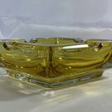 Adnet vintage leather crystal ashtray