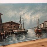 Marine painting 60.5 x 90 x 20 cm