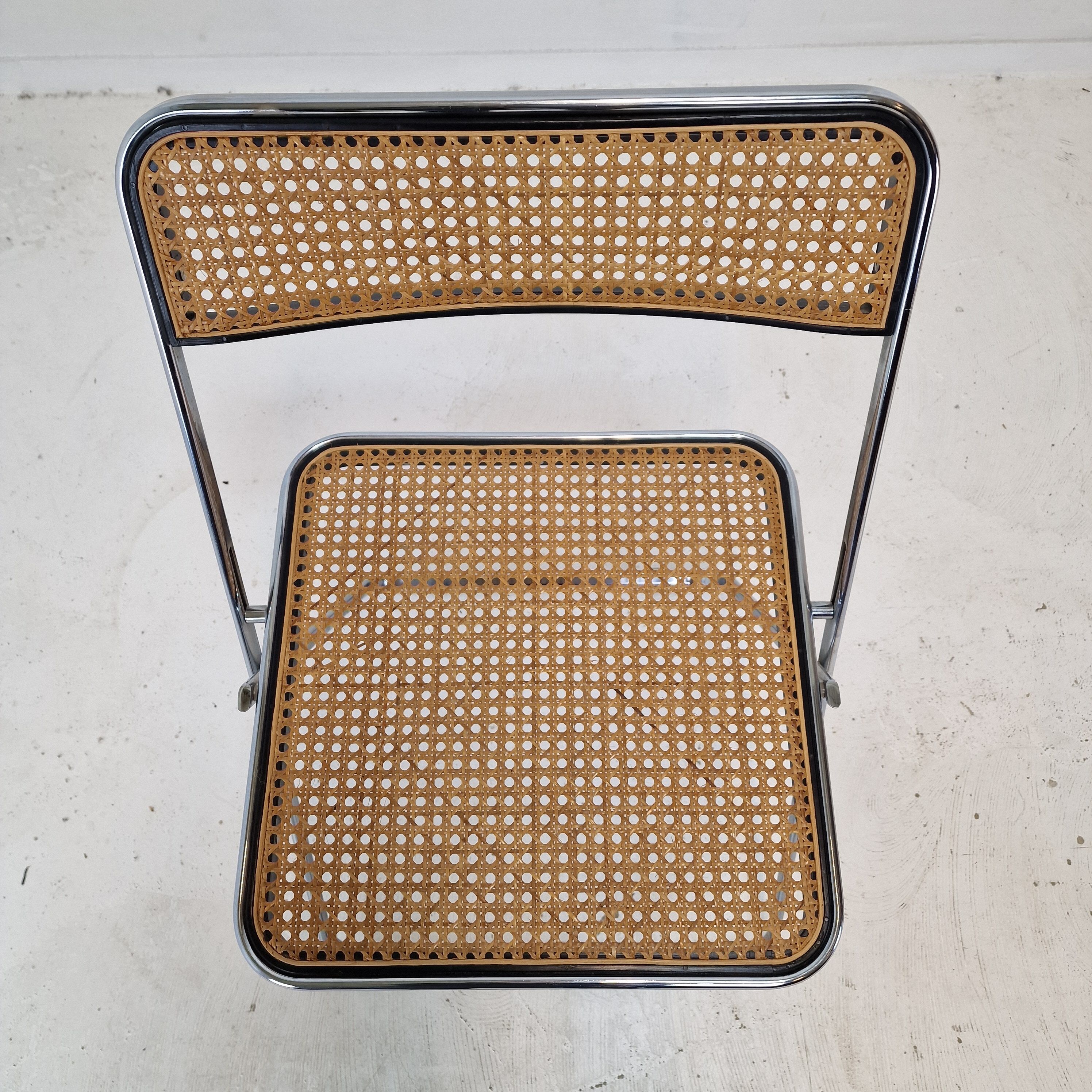 Italian pair of "Elios" folding chairs by Colle d'Elsa, 1980's
