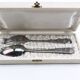 Ancien coffret couvert en argent ou métal argenté cuillère et fourchette avec poinçons