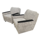 set of 2 grey relax chairs on castors 1970s