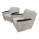 set of 2 grey relax chairs on castors 1970s