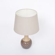 Handmade Danish Mid-Century Modern Stoneware Lamp with Graphic Pattern by Soholm