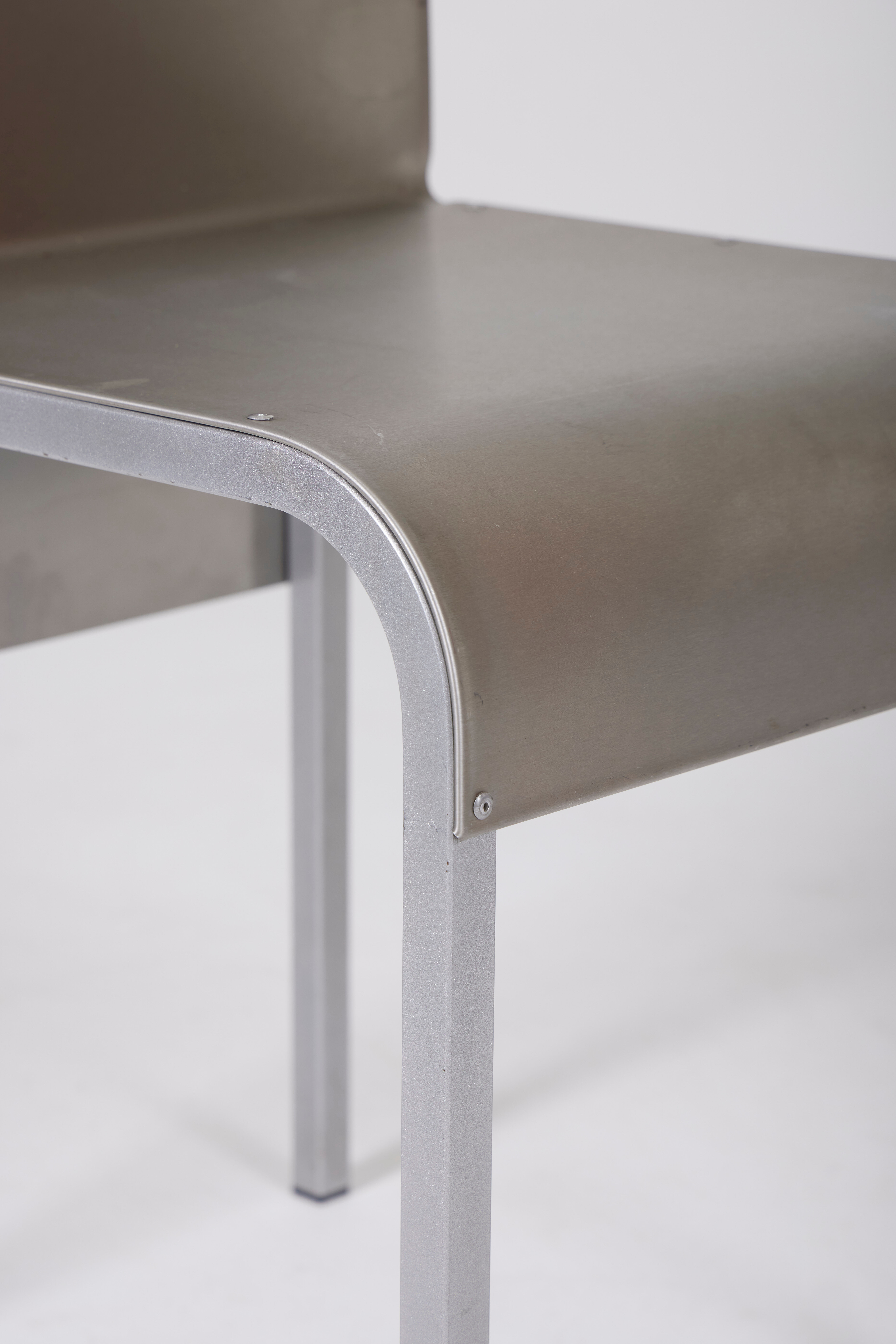 Ensemble de chaises en aluminium, Belgique 1980s