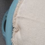 Pair of rattan bamboo poufs