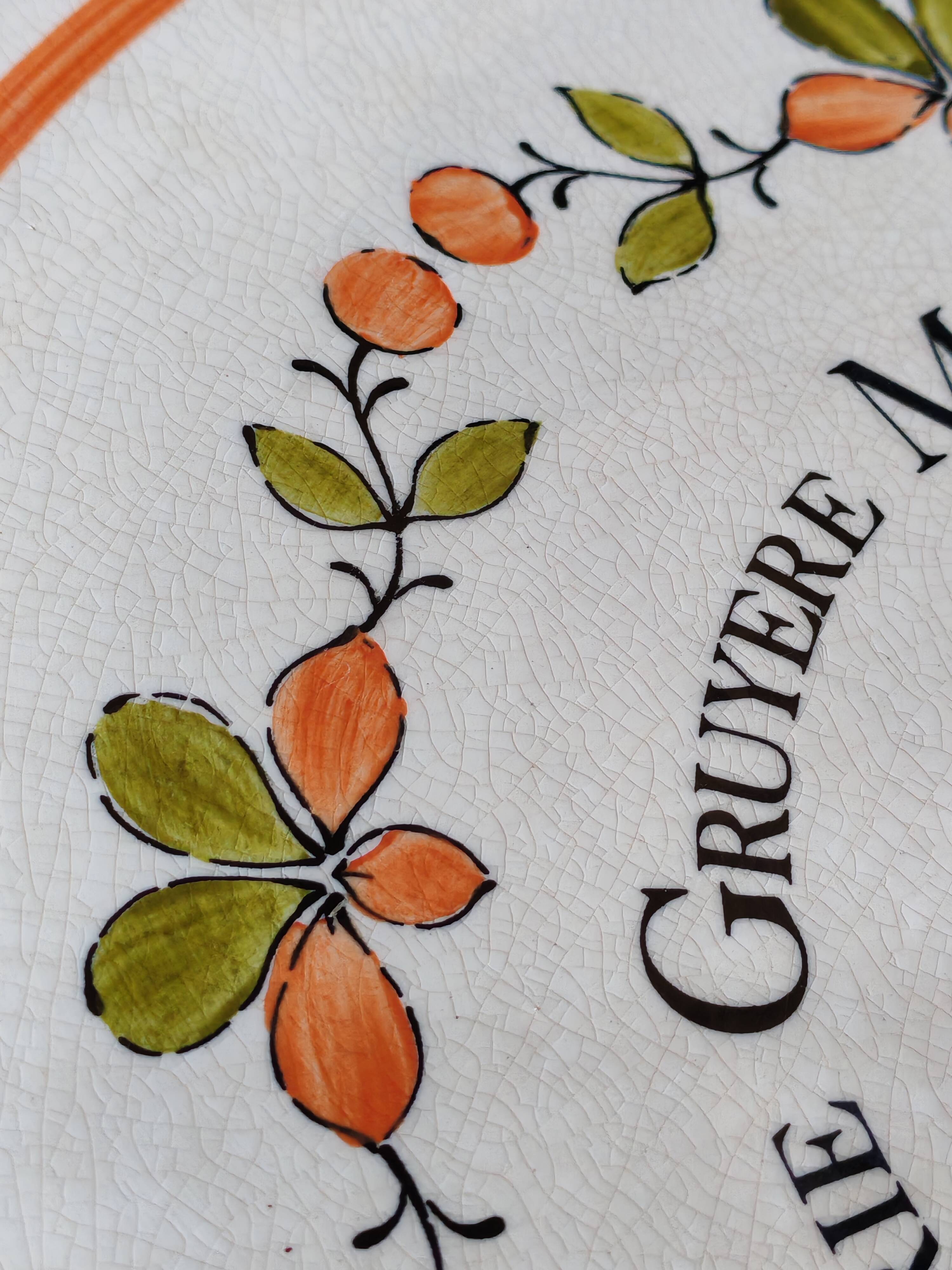 Vintage Cheese Plate Gien France Handmade decor My Kitchen