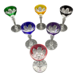 6 colored crystal port glass