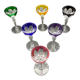 6 colored crystal port glass