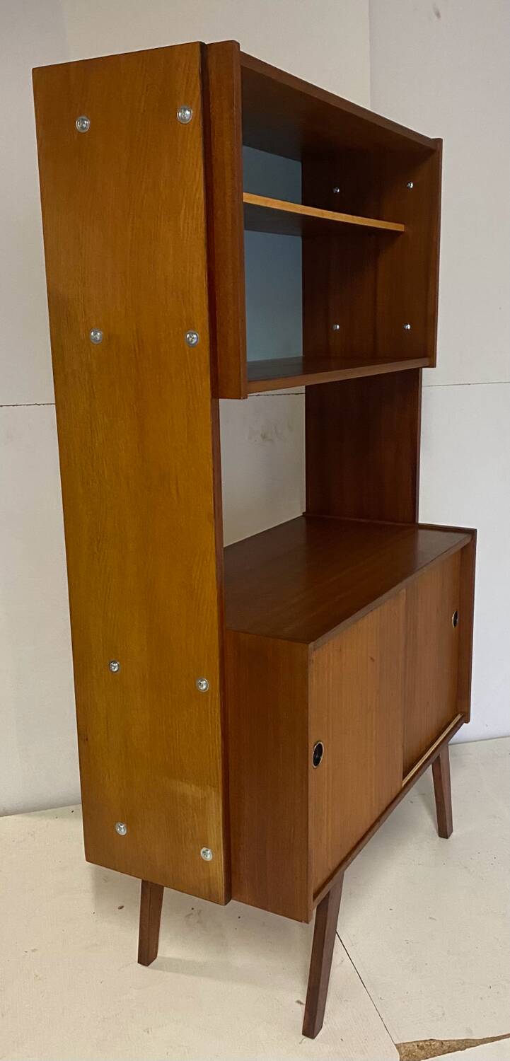 Vintage bookcase with compass feet from the 60s