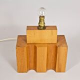 Constructivist wooden lamp edited by the House renewed circa 1970