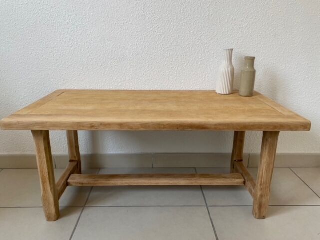 Table basse de ferme bois décapé
