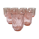 5 verres à eau rosaline