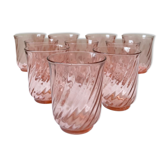 5 verres à eau rosaline