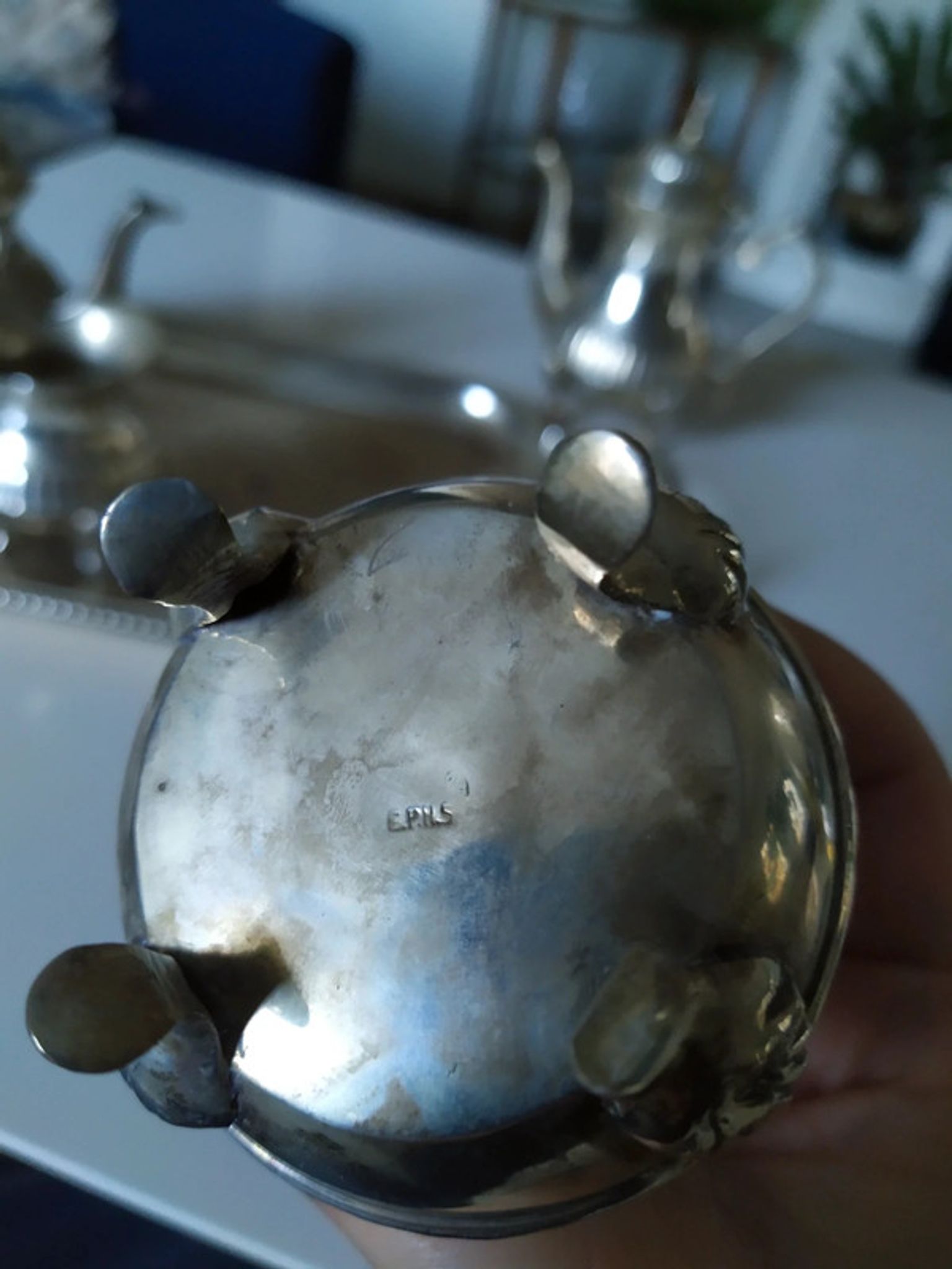 Silver metal coffee set