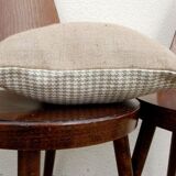 Coussin en lin "pied de poule" 40x40 cm