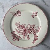 Set of 5 flat ironstone plates Sarreguemines Digoin