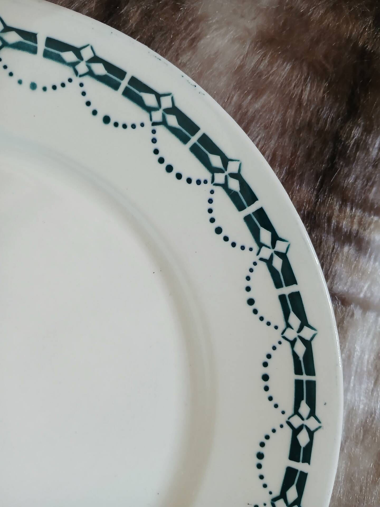 6 assiettes plates anciennes en Terre de fer