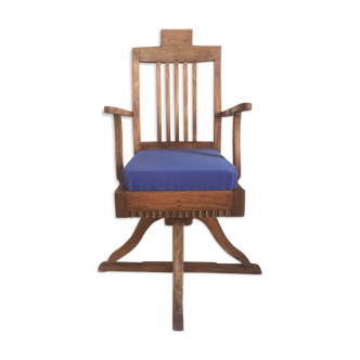 Fauteuil de barbier années 30 teck massif ancien