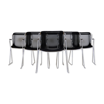 Suite of 6 pelopian chairs by Charles pollock 1980
