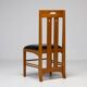 Table Frank Lloyd Wright ‘608 Taliesin’ + four Mackintosh chairs “309 Ingram”