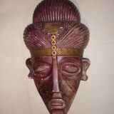 Masque africain violet et or
