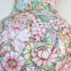 Chinese porcelain lamp foot with polychrome decoration of vintage flowers