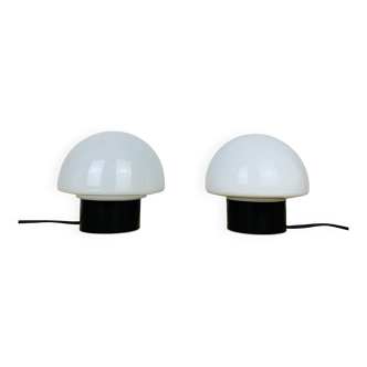 Pair of 70s space age mushroom lamps, Optelma