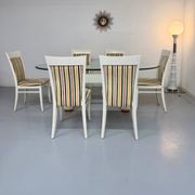 6 thonet gebruder designer chairs with crackle lacquer finish, 1980s vintage