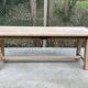 Table de ferme extensible rénovée en chêne brut 300cm pieds sculptés