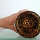Vintage speckled amber and brown glass vase